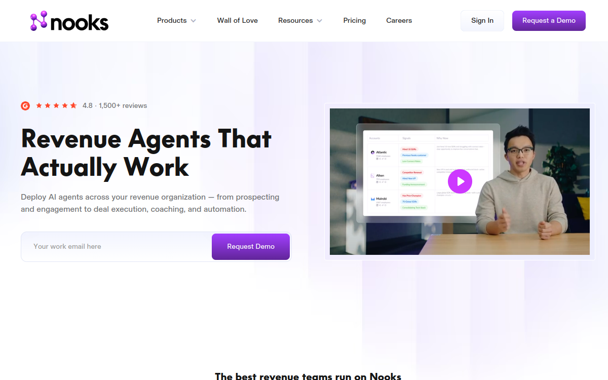 Nooks AI website screenshot