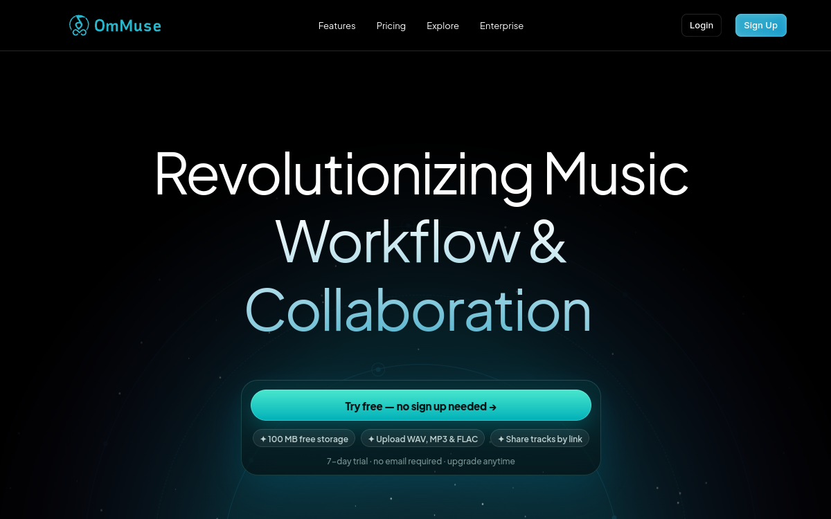 OmMuse website screenshot