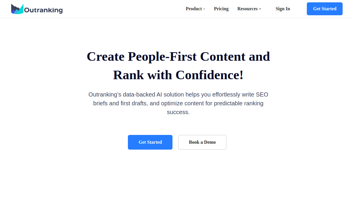Outranking website screenshot
