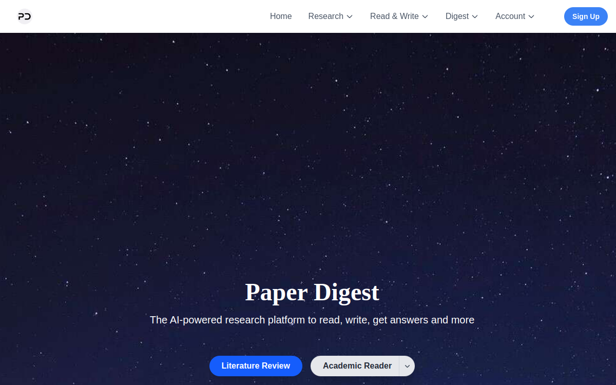 Paper Digest website screenshot