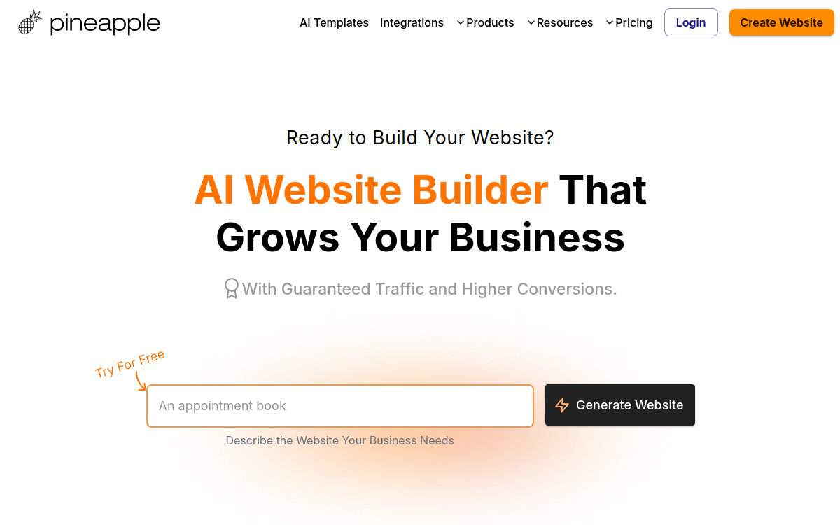 pineapplebuilder.com website screenshot