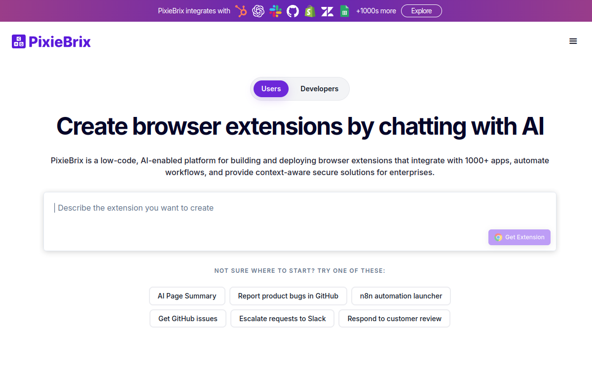 PixieBrix screenshot