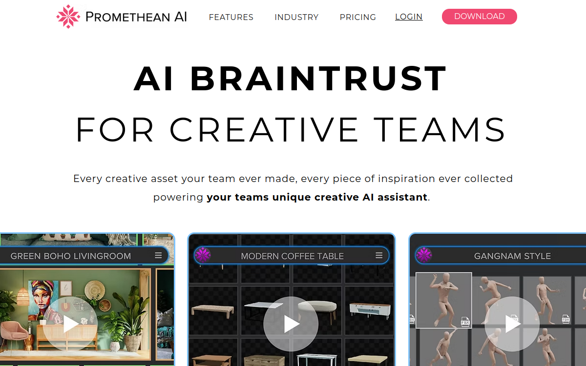 Promethean AI | AI Braintrust for Creative Teams 网站预览