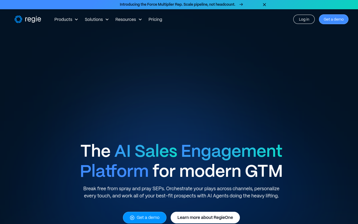 Regie website screenshot