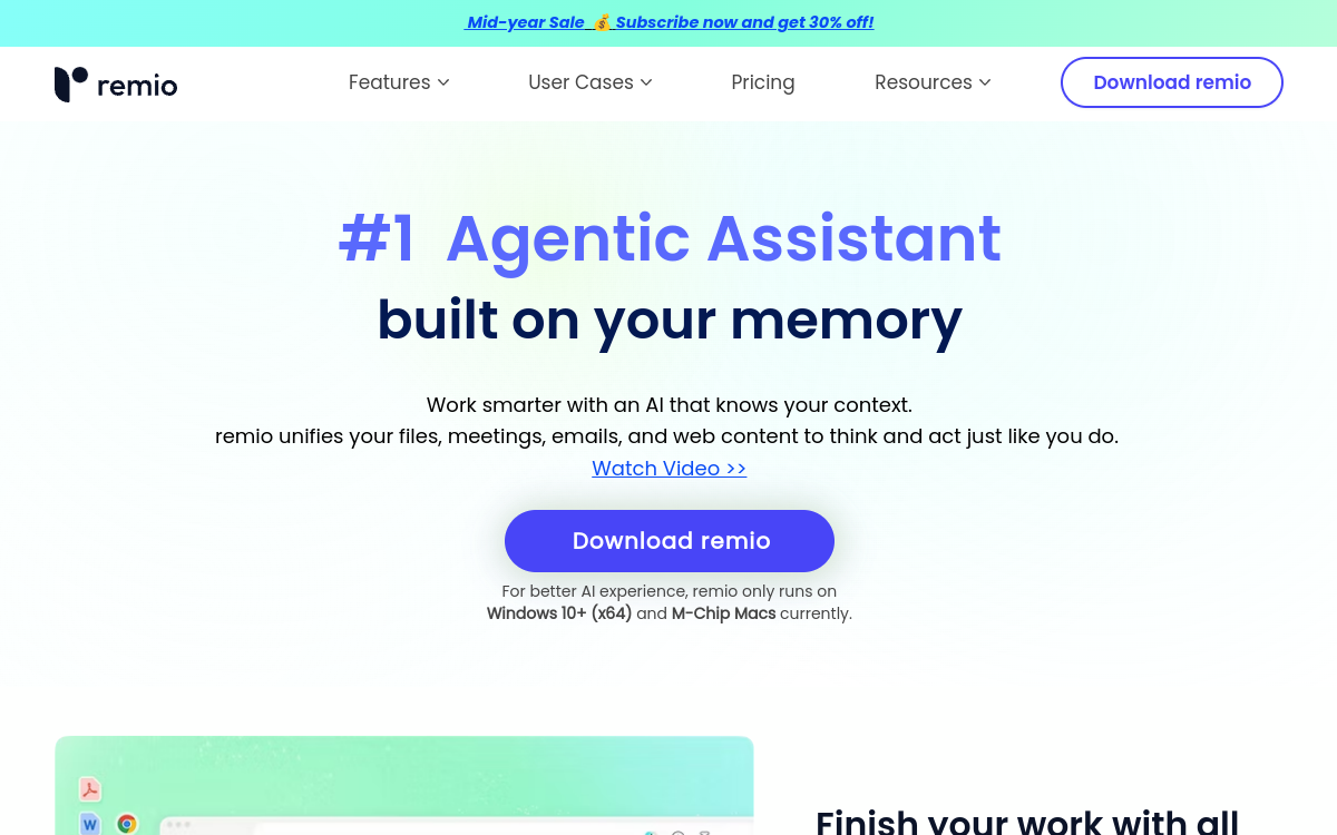 remio AI website screenshot