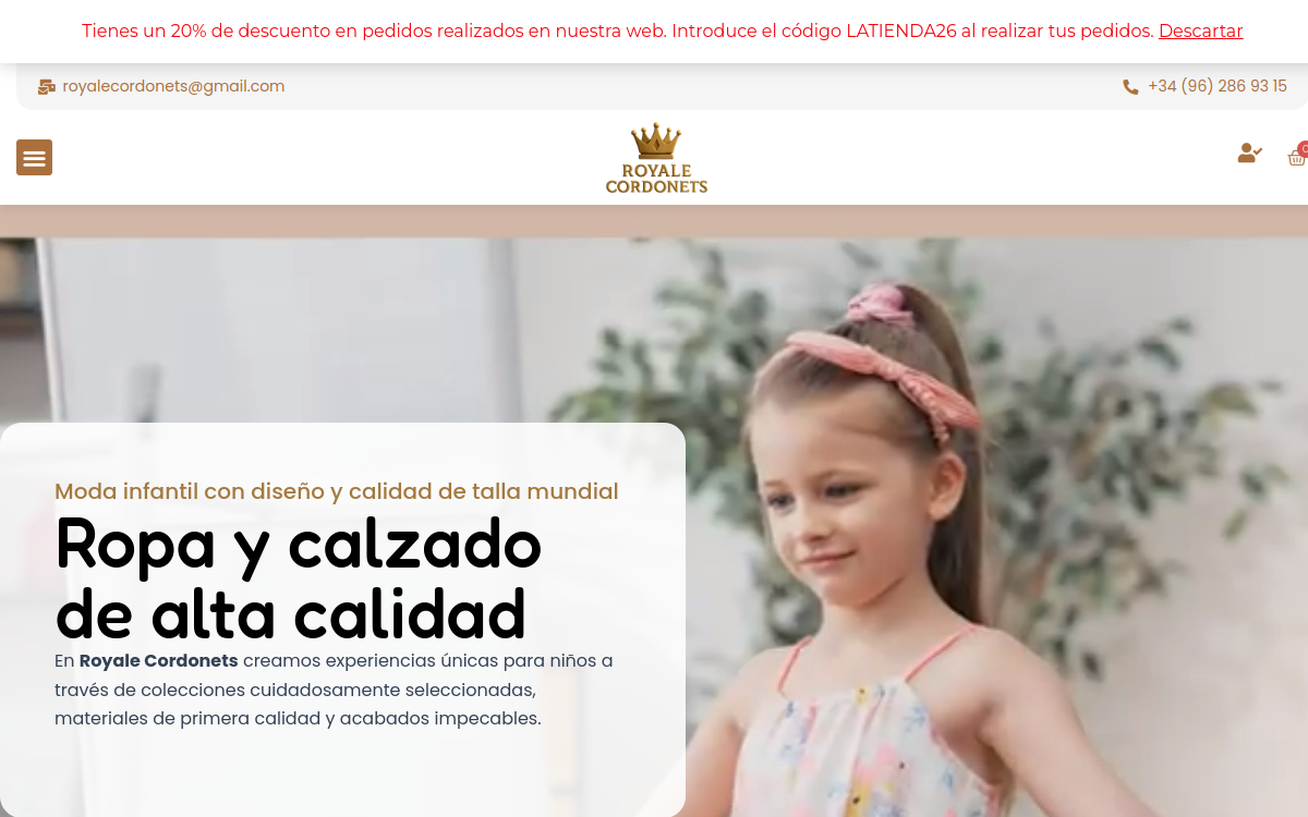 Sitio web de Royale Cordonets