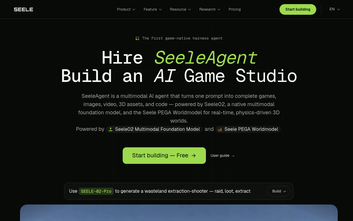 Seele AI website screenshot
