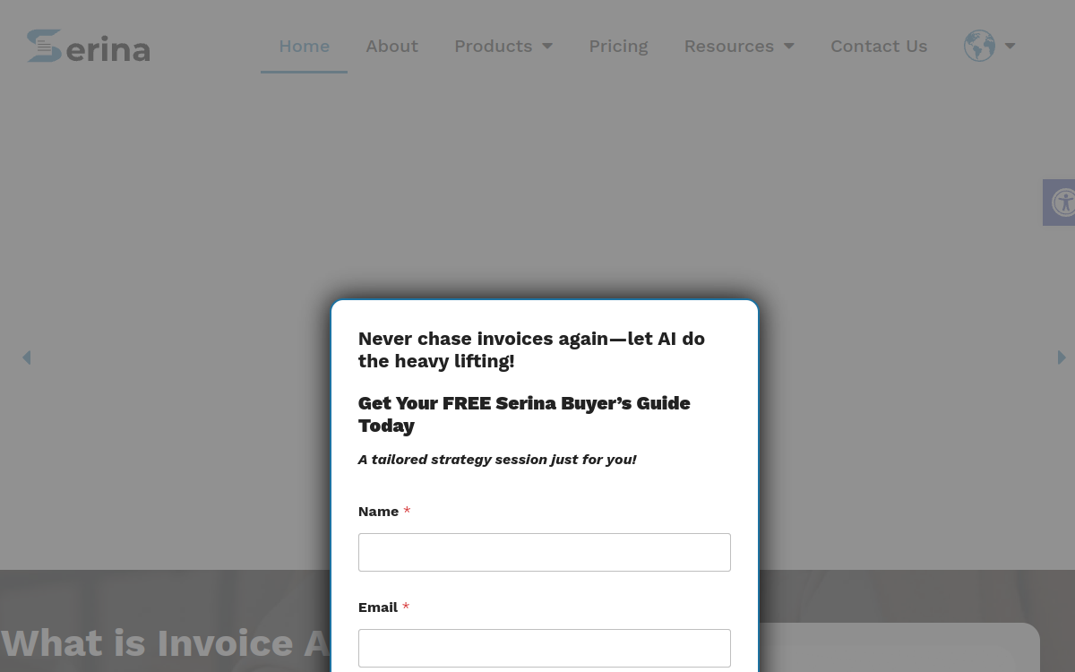 serina website screenshot