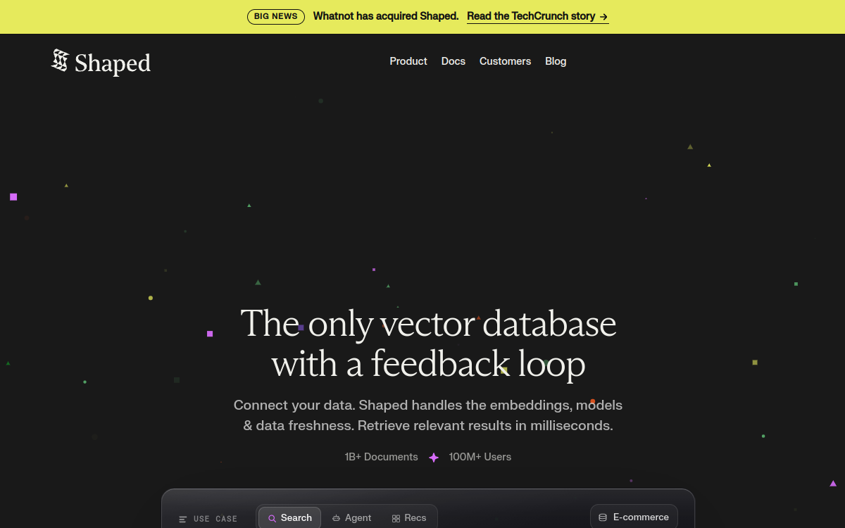 Shaped website screenshot