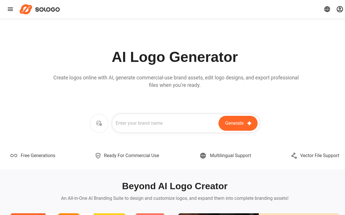 SologoAI website screenshot