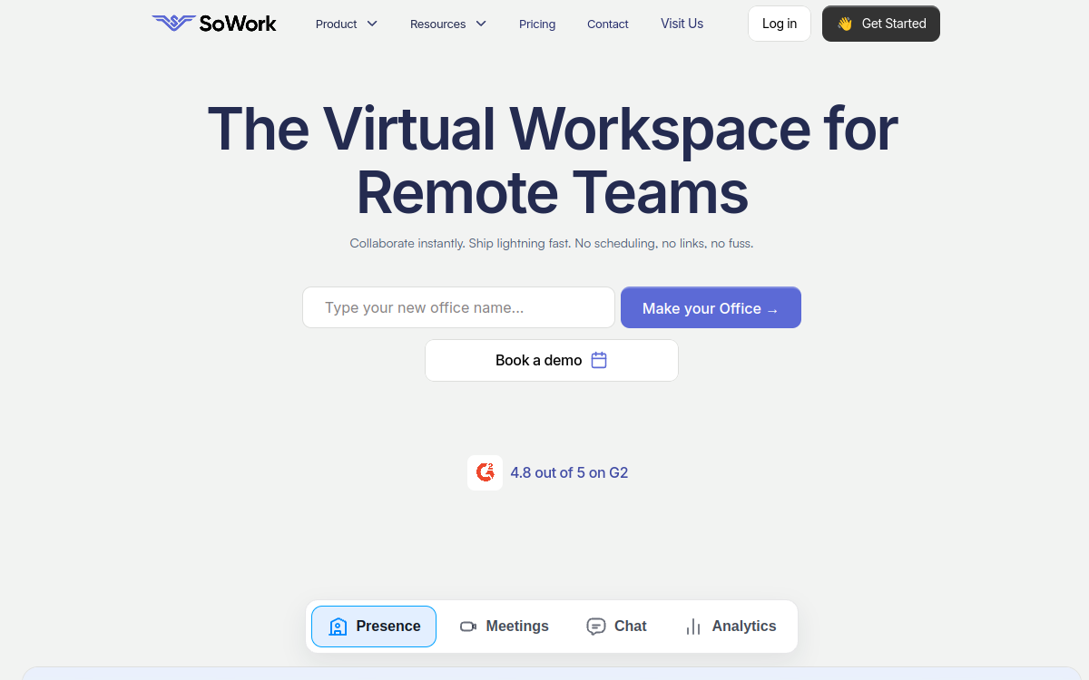 SoWork website screenshot
