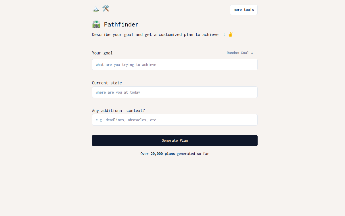 Pathfinder website screenshot