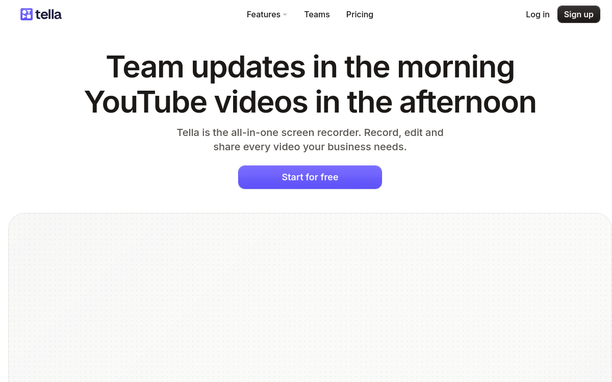 Tella website screenshot