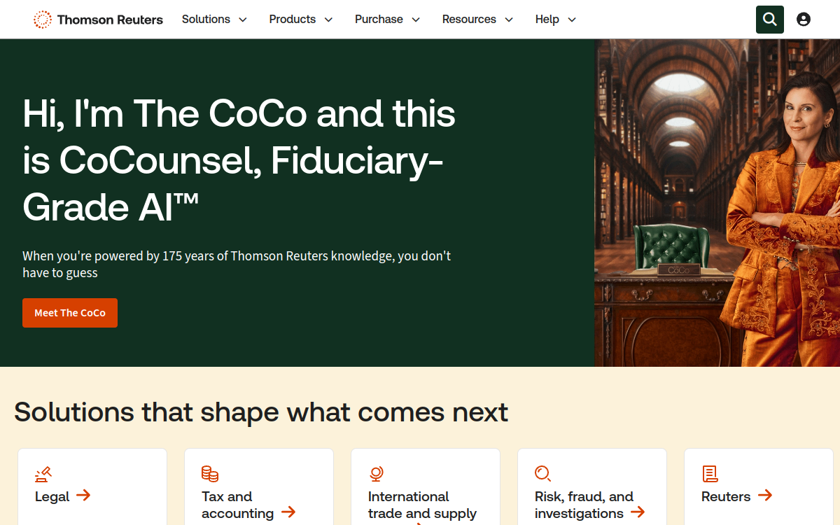 Thomson Reuters website screenshot