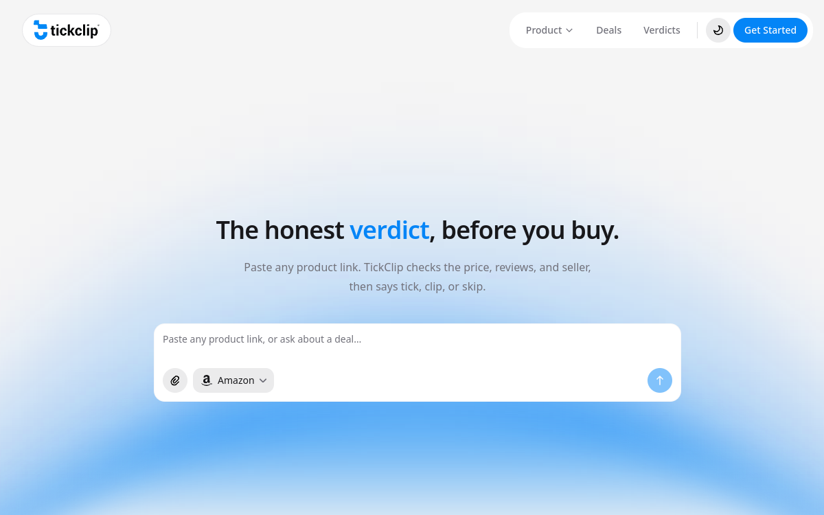 TickClip: The Fiduciary Layer of E-Commerce website screenshot