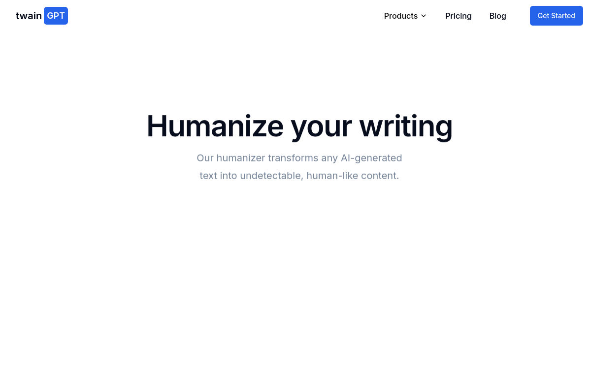 TwainGPT website screenshot