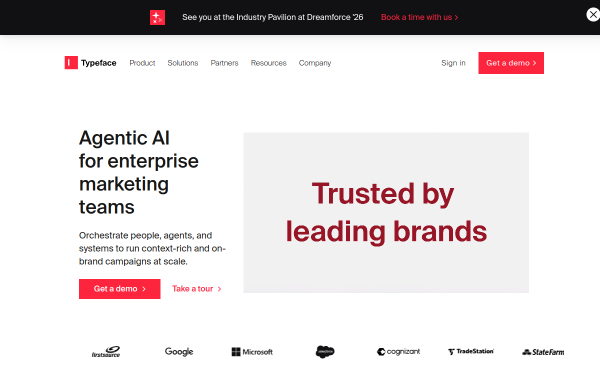 Typeface website screenshot
