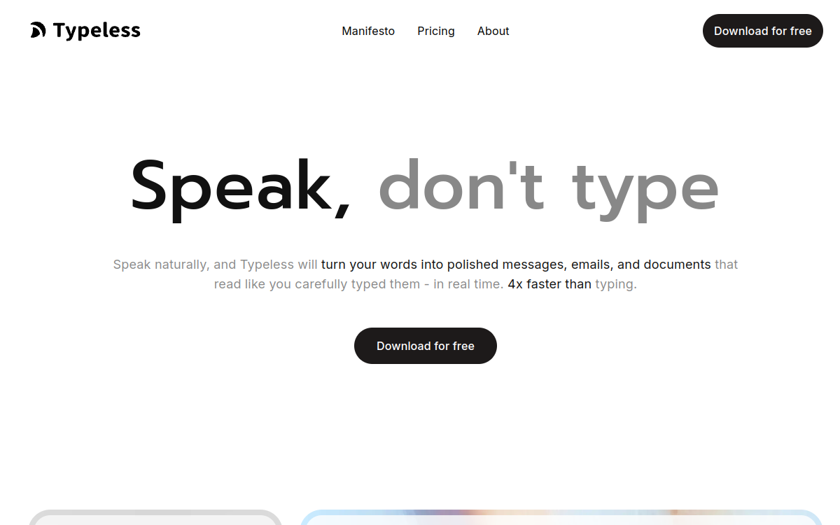 Typeless 网站预览