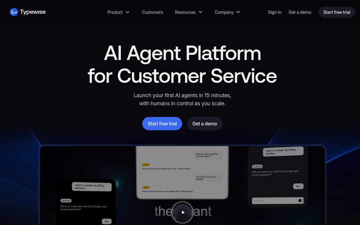 Typewise website screenshot
