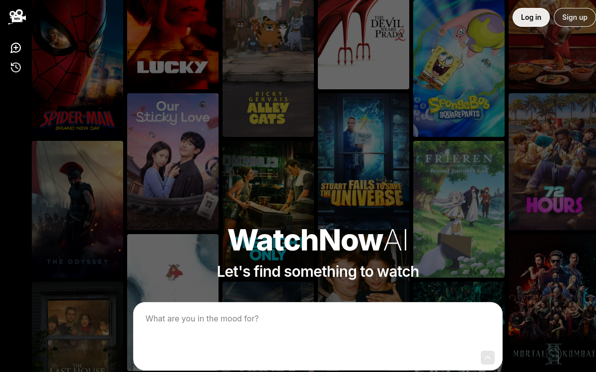 WatchNow AI website screenshot