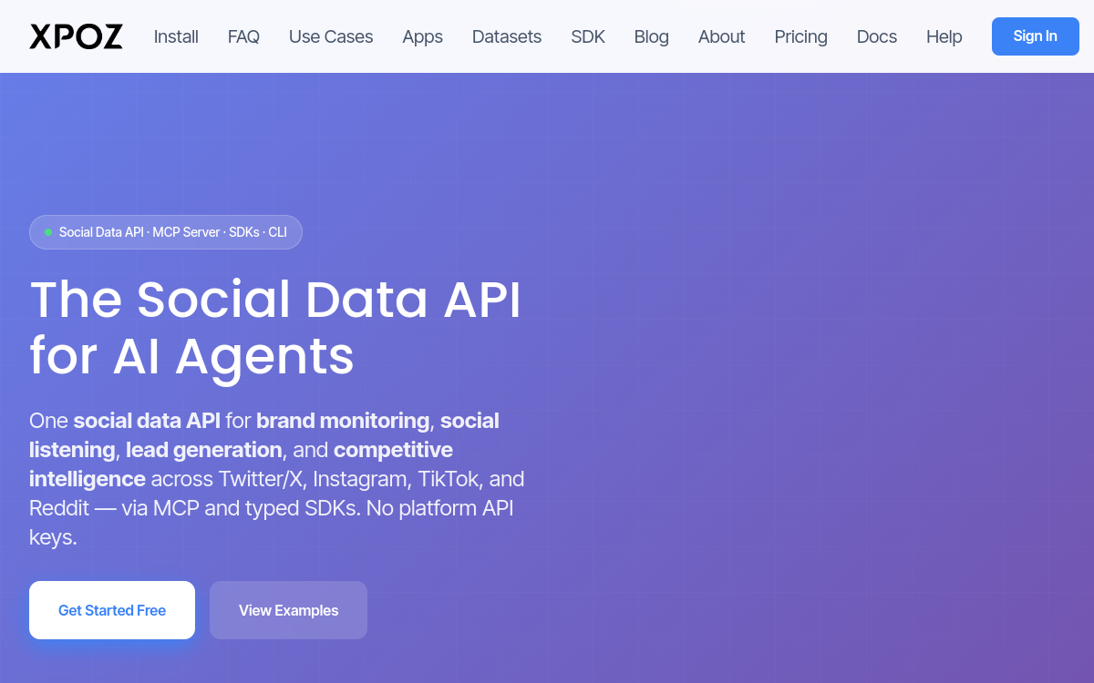 Xpoz website screenshot