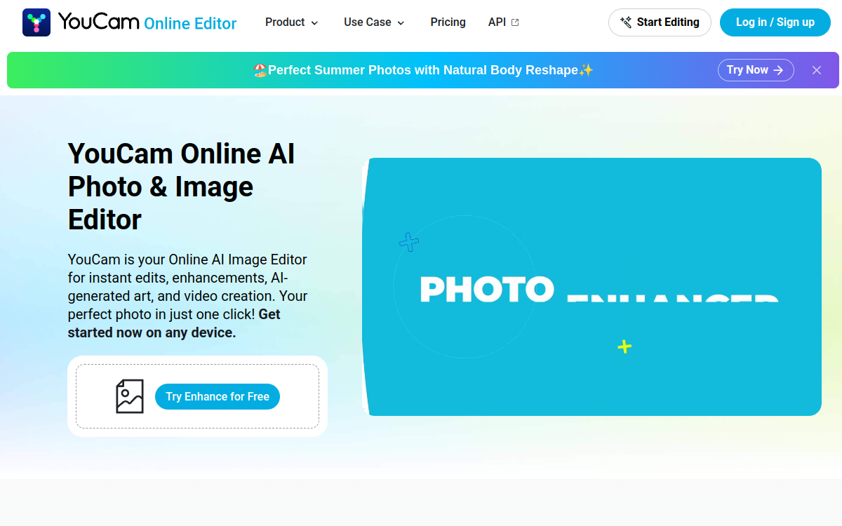 YouCam Online Editor website screenshot