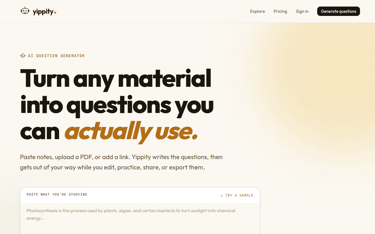 Yip website screenshot