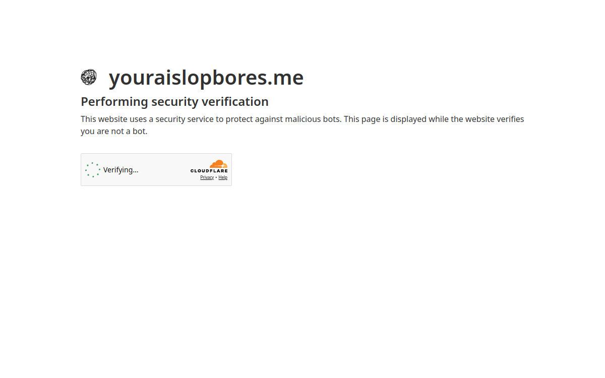 your ai slop bores me website screenshot