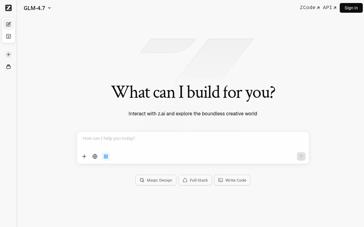 Z.ai - Advanced AI Chatbot & Agent powered by GLM-5.2 网站预览