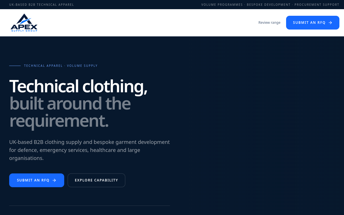 Apex Supply Group, Retail website design by BuzzBytes