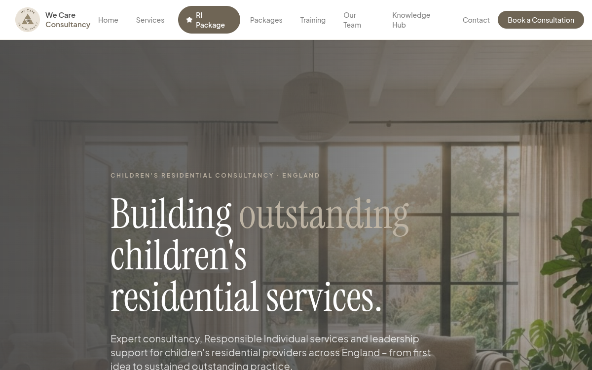 We Care Consultancy, Care website design by BuzzBytes