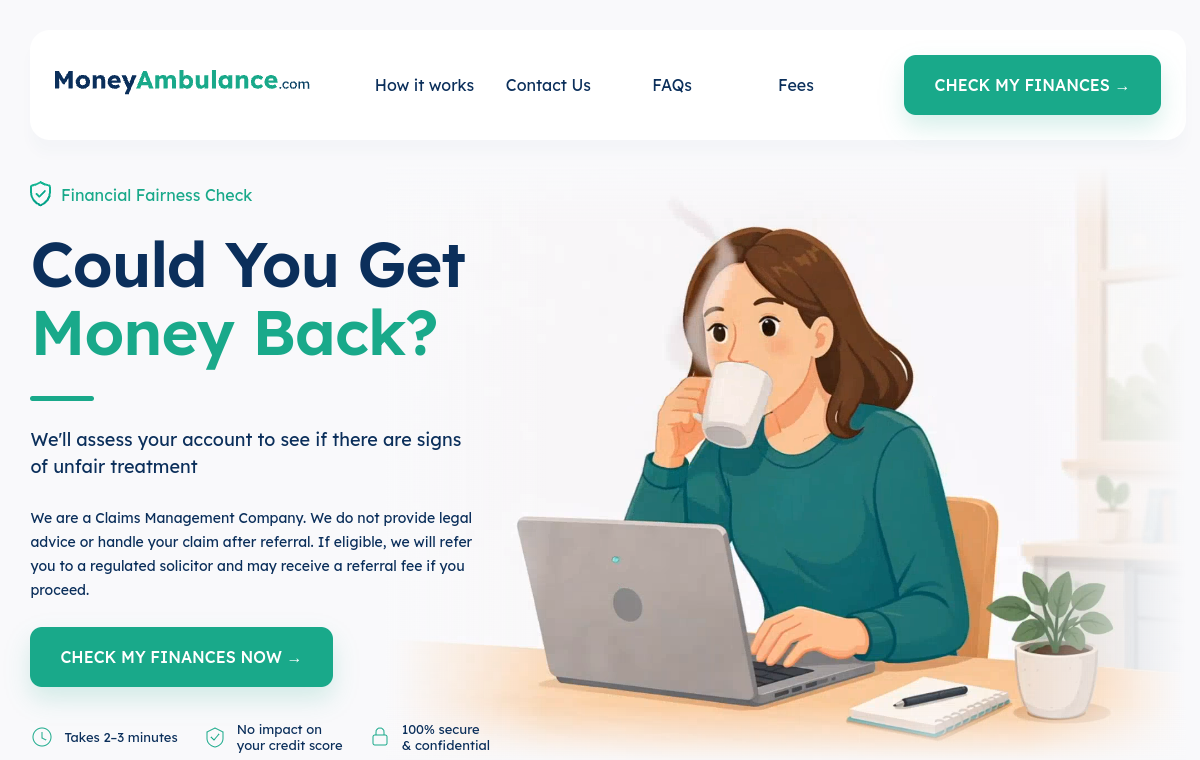Preview of MoneyAmbulance.com homepage