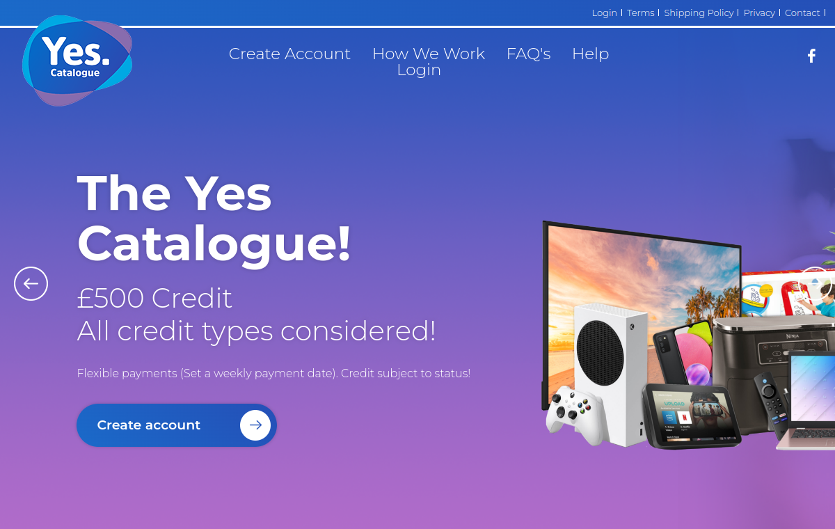 Preview of YesCatalogue.co.uk homepage