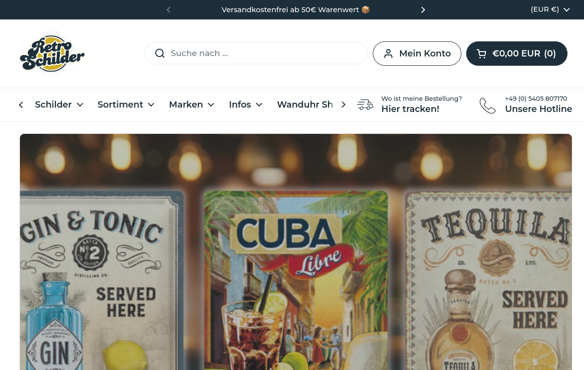 Startseite von Retroschilder.com