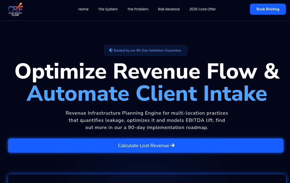 Client Revenue Flow homepage preview