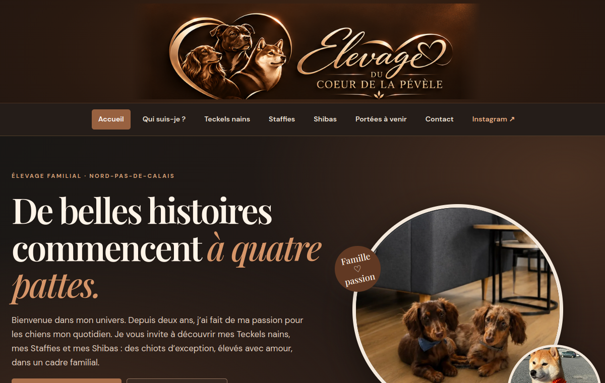 Capture réelle du site Élevage du Cœur de la Pévèle
