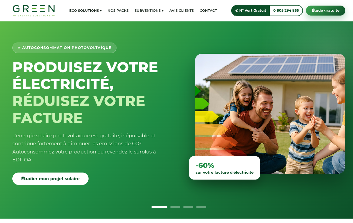 Aperçu du site Green Énergie Solutions