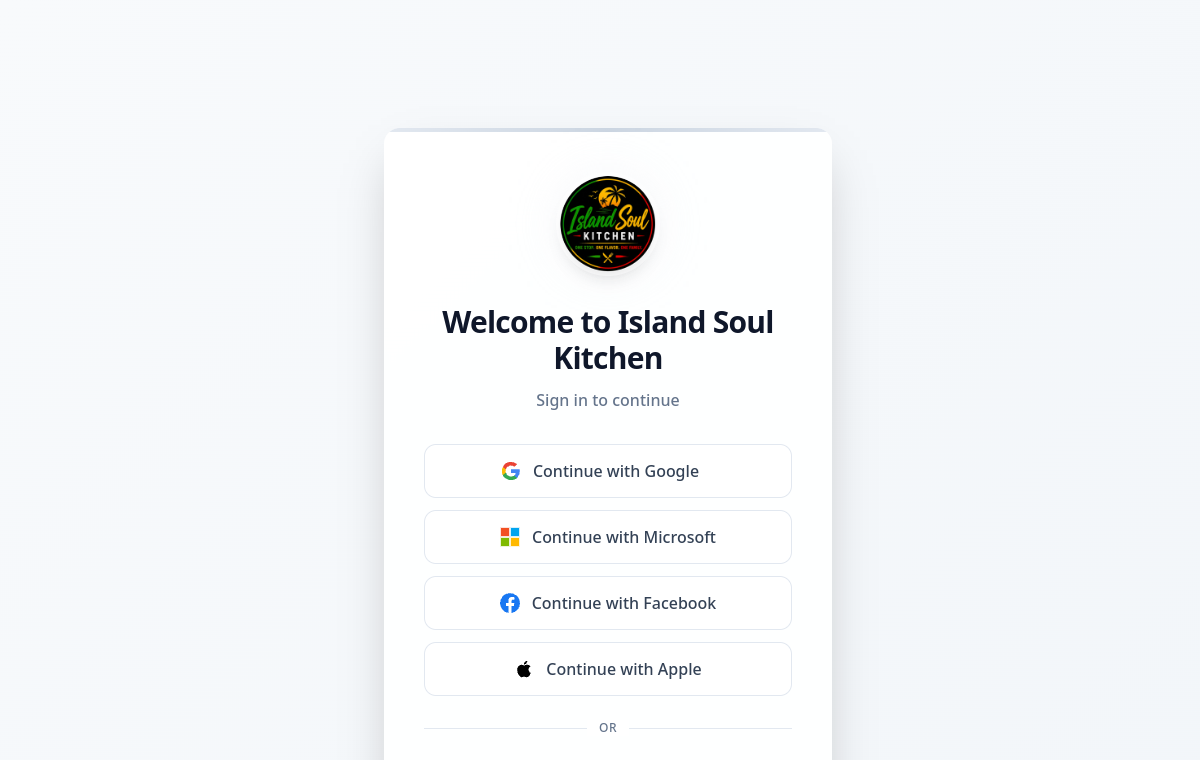 Island Soul Kitchen website preview
