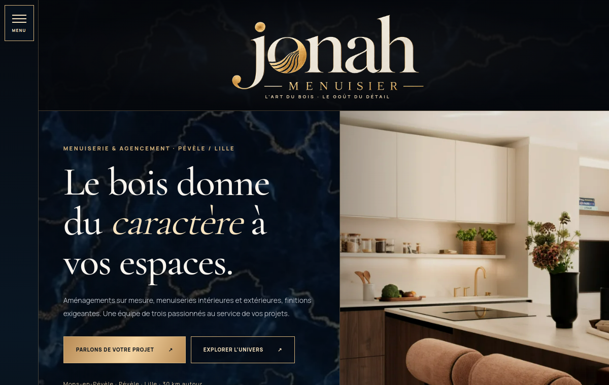 Capture réelle du site Jonah Menuisier