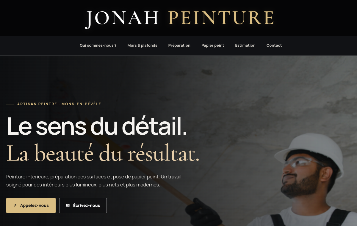 Capture réelle du site Jonah Peinture