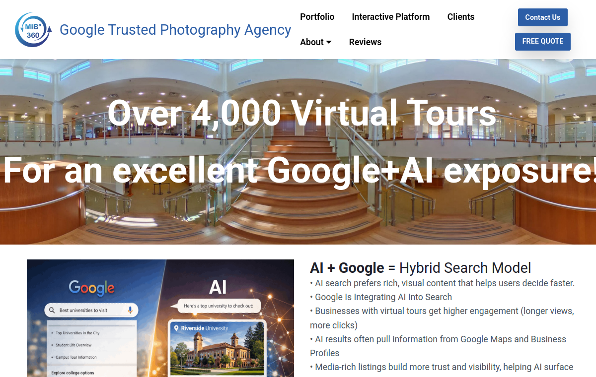 Screenshot of MIB360 website