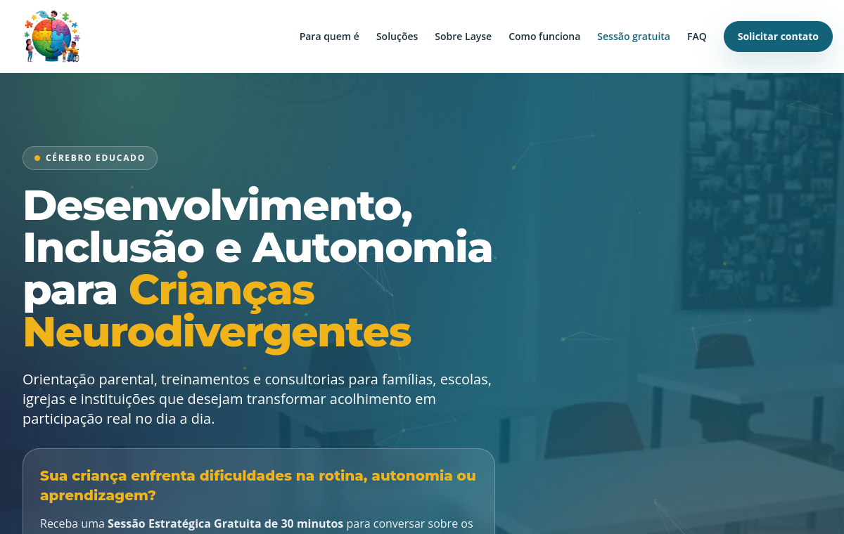 Preview do site O Cérebro Educado