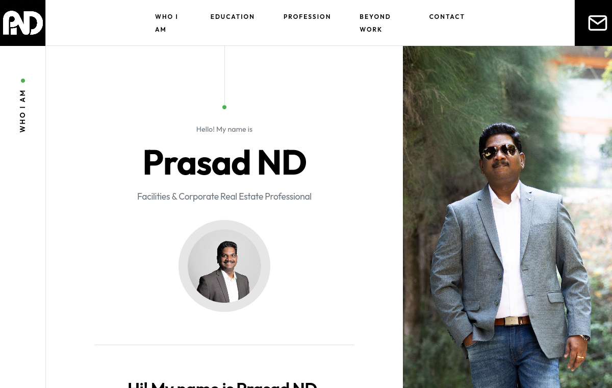 Preview of the Prasad ND personal portfolio website