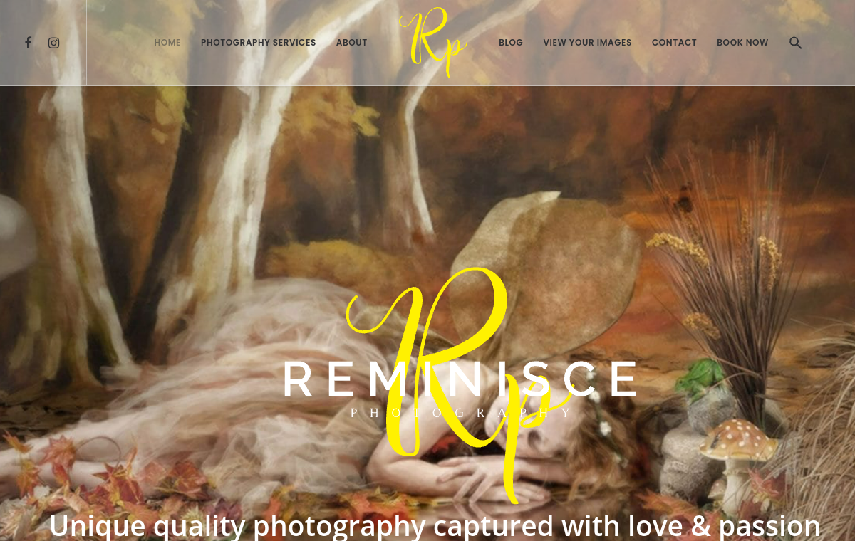 Reminisce Photography website preview