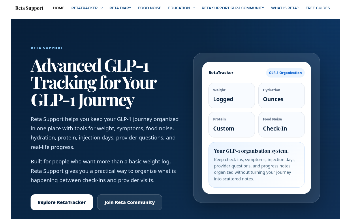 Reta Support homepage design example