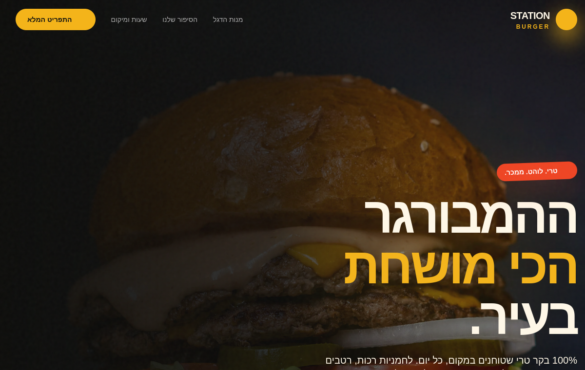 תצוגה מקדימה של אתר להמבורגריה