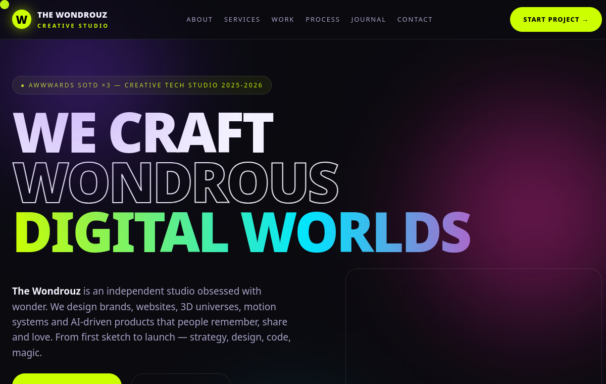 The Wondrouz website screenshot