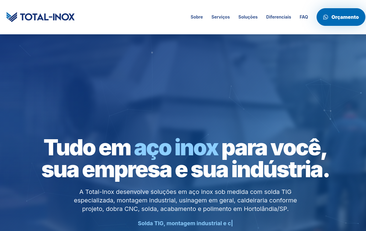 Preview do site Total Inox