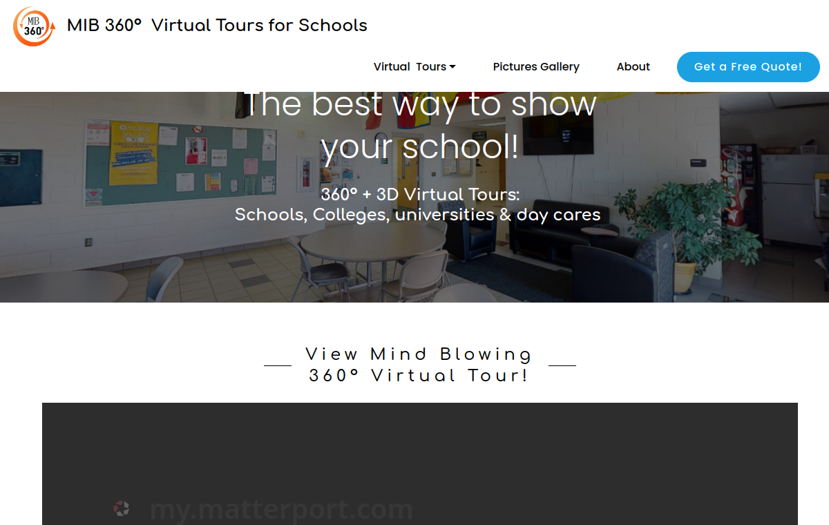 Screenshot of Virtual Tours for Schools website