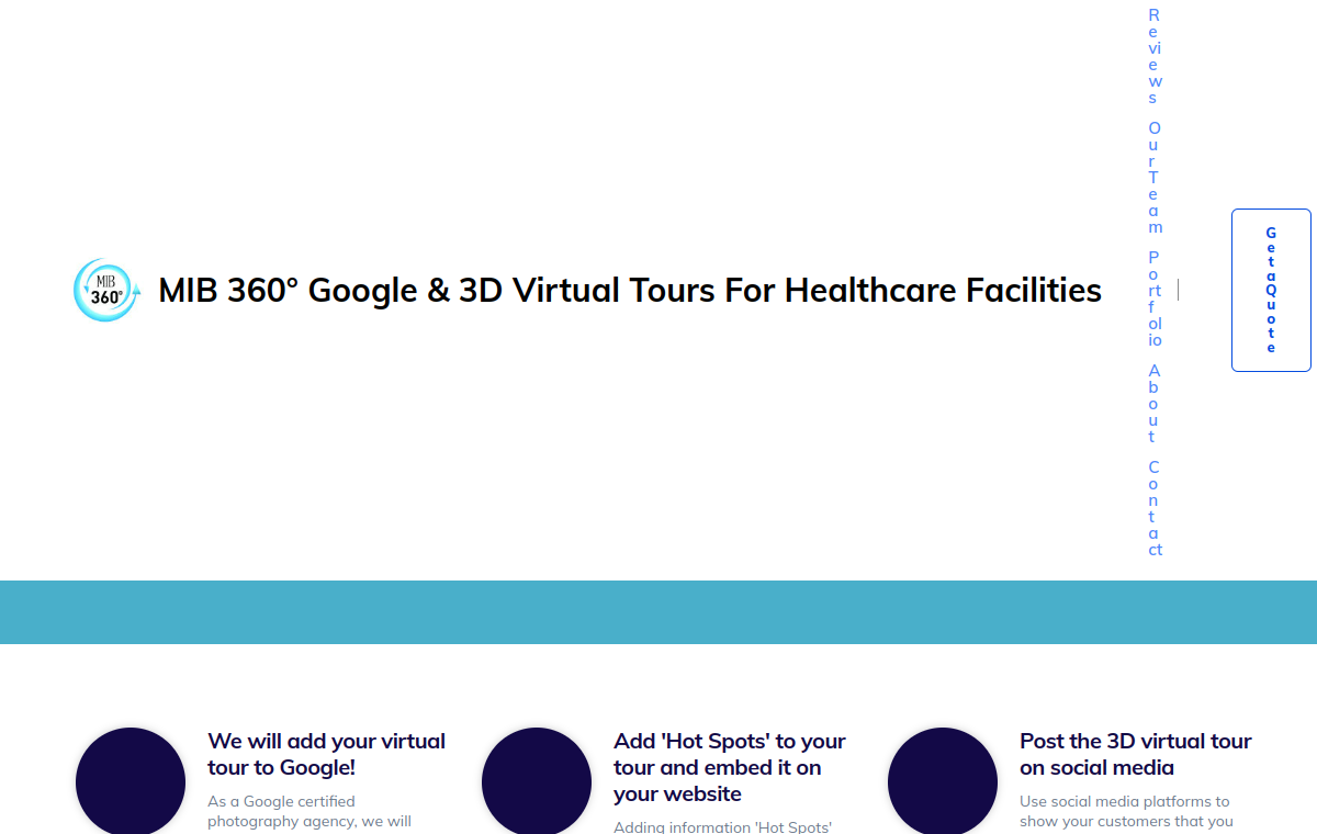 Screenshot of Virtual Tours for Clinics website